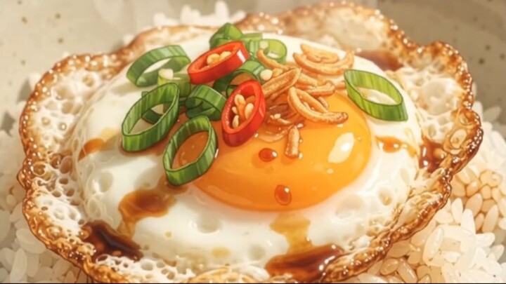 Telur Ceplok Renyah Kecap Bawang (Crispy Fried Egg Rice Bowl)