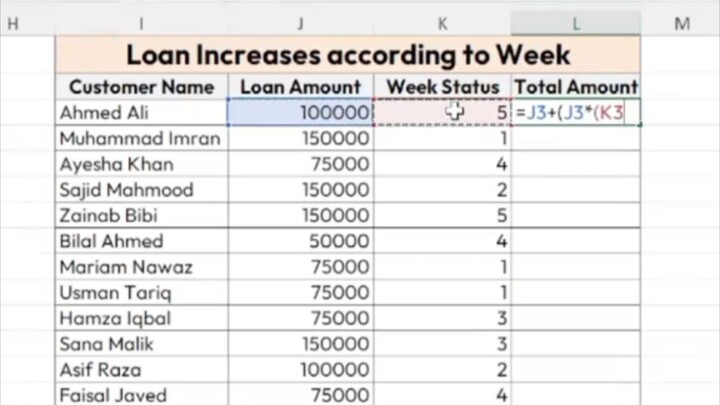 how to check loan amount weekly in Excel