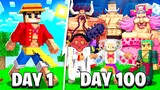 I Survived 100 days in EVERY One Piece mod in Minecraft