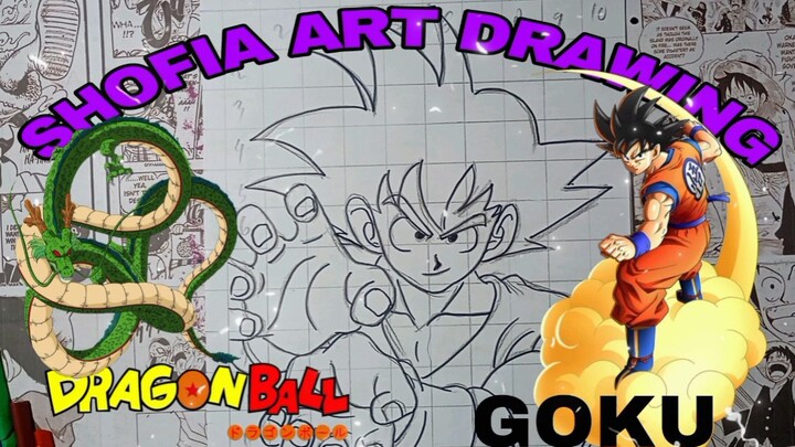 drawing goku dari anime dragonball