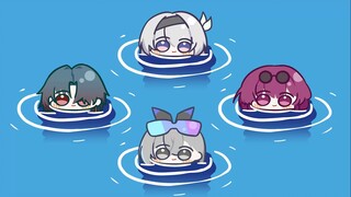 Galaxy Hunter playing in the water! If you are not a buddy, how can you drive a train to play in the