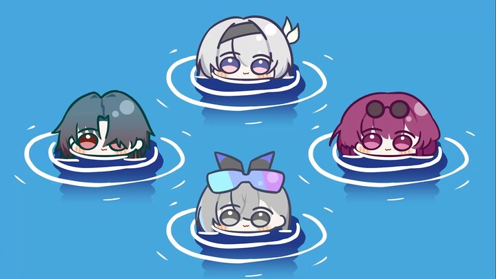 Galaxy Hunter playing in the water! If you are not a buddy, how can you drive a train to play in the