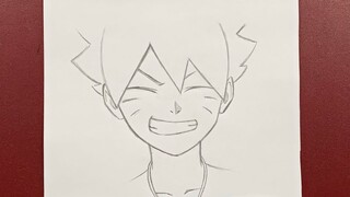 Easy anime drawing | how to draw Boruto Uzumaki step-by-step