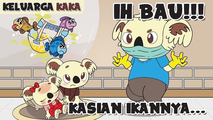 KARTUN KELUARGA KAKA - IH BAU!!! KASIAN IKANNYA... | KOMIK KARTUN ANIMASI LUCU