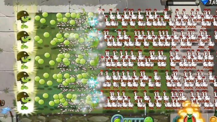 Berbagai Ultimate 5 Tanaman vs 500 Ayam (PVZ2)