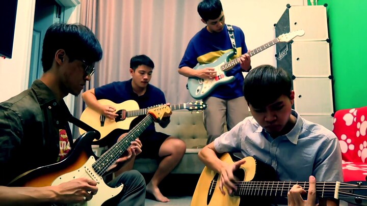 [Demon Slayer BGM] Explosive!!! Four fingerstyle masters used 4 guitars to cover Red Lotus Flower