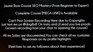 Jaume Ross Course SEO Mastery (From Beginner to Expert) download