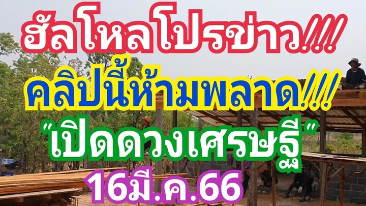 ฮัลโหลโปรข่าว!!! คลิปนี้ห้ามพลาด!!! เปิดดวงเศรษฐี!!! งวด16มี.ค.66