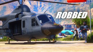 HOT MISSION ! PENCURIAN HELIKOPTER TEMPUR !! PERANG UDARA PUN TERJADI !!! GTA 5 ROLEPLAY