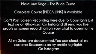 Masculine Sage Course The Bride Guide download