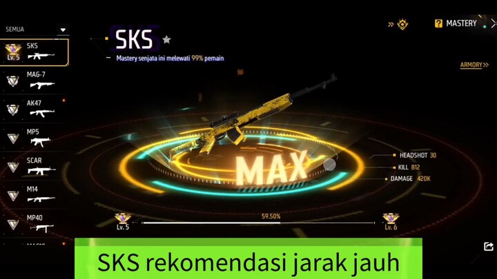 Rekomendasi senjata jarak jauh "SKS" follow agar bisa booyah bersama
