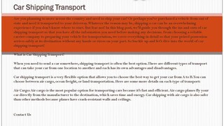 Car Shipping Transport