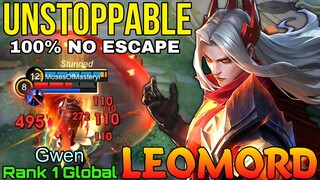 100% No Escape! Leomord Unstoppable Monster - Top 1 Global Leomord by Gwen - Mobile Legends