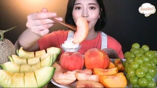 Dưa gang, nho, đào, táo mọng nước giải nhiệt 1 #amthuc