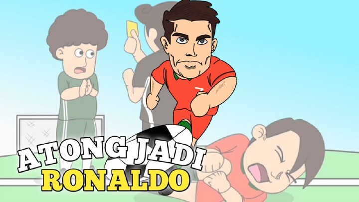 Atong jadi Ronaldo dalam pertandingan sepak bola .animasi lucu- Rumah_animasi