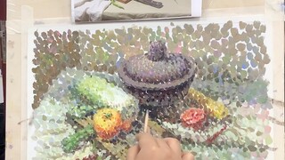 สียังคงมีชีวิต pointillism