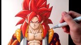 YouTube hand-painting master teaches you how to draw Gogeta Super 4!! | Dragon Ball