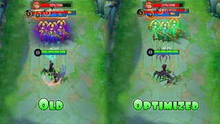 Hanabi V.E.N.O.M Nephila Skin Optimized VS Old Skill Effects and Animation MLBB Comparison