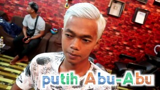 semir rambut keren pria, putih Abu-Abu