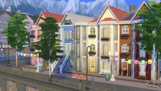 Colorful TownHouses (Exterior/NO CC) - TS4 [SPEED BUILD]