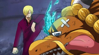 Sanji vs Queen, Sanji activates "Ifrit Jambe", so hot that sanji's feet turn blue