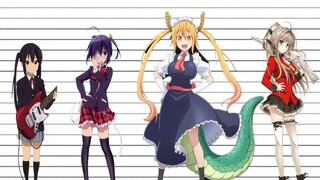 [สินค้าคงคลัง] การเปรียบเทียบความสูงของวีรสตรี KyoAni ในช่วงหลายปีที่ผ่านมา
