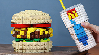 Lego Challenge ส่วนผสมลับสำหรับ BURGER KING! เลโก้ในชีวิตจริง \ Stop Motion Cooking ASMR