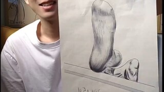 หนานทงบ้าบอสุดๆ!! จากวาดภาพแบบจริงจัง กลายเป็นใส่แค่ถุงเท้าขาวแล้ววาดถุงเท้าขาว ขำตาย แถมยังอร่อยนิด