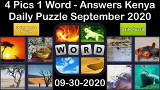 4 Pics 1 Word - Kenya - 30 September 2020 - Daily Puzzle + Daily Bonus Puzzle - Answer - Walkthrough