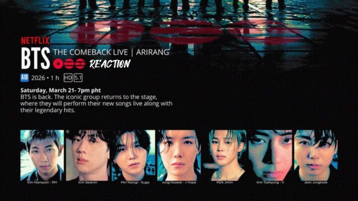 【BTS reaction】BTS: COMEBACK LIVE FULL NETFLIX KPOP EVENT ARIRANG ALBUM 2026 ENG SUB
