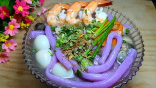 Bánh Canh Khoai Mỡ - Cách nấu bánh canh khoai mỡ dai ngon nước súp đậm đà  - Tú Lê Miền Tây