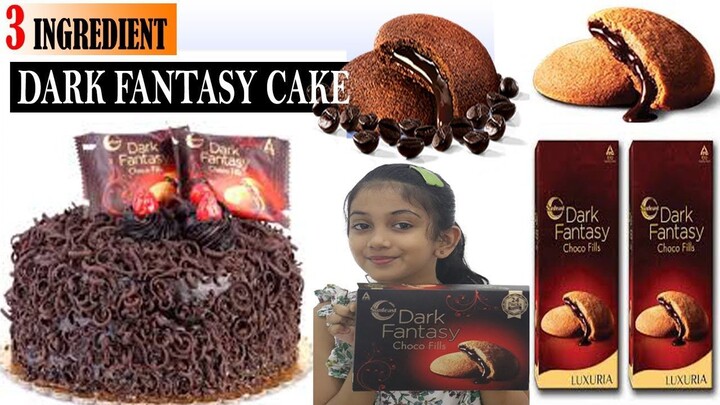 Three Ingredients Dark fantasy cake Egg less  without oven  chocolate cake