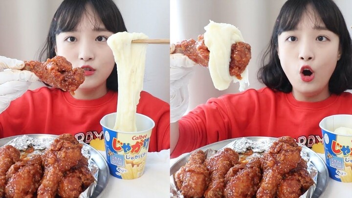 [Nado Official Chinese Subtitles] Secret-Seasoned BBQ Fried Chicken (feat. Jagaarigo Potato Cheese S