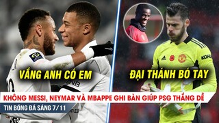 TIN BÓNG ĐÁ SÁNG 7/11| Ko Messi; Neymar, Mbappe ghi bàn giúp PSG thắng dễ, Hậu vệ MU lại bóp De Gea