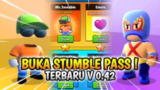 BUKA STUMBLE PASS TERBARU DI STUMBLE GUYS VERSI 0.42 !!! DAN COBA SKIN+FOOTSTEP TERBARUNYA ! Keren😱