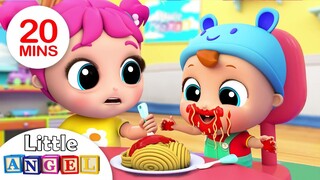 Yum Yum, Baby Loves Spaghetti | Little Angel Kids Songs & Nursery Rhymes