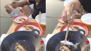 外网200万赞热议国内男生钓鱼，现场“现杀现炸”，鱼甚至还没反应过来……