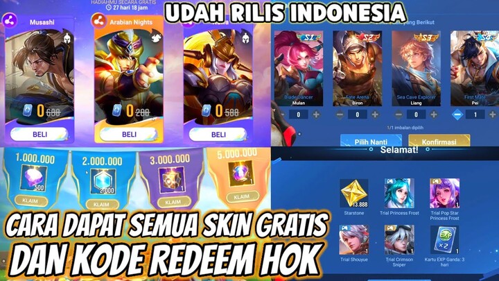 KODE REDEEM & CARA DAPAT 50 SKIN GRATIS HONOR OF KINGS INDONESIA ! GAME PALING BAIK TIDAK PELIT