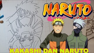 MENGGAMBAR ANIME NARUTO KAKASHI DAN NARUTO