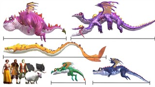 THE BIGGEST DRAGON IN HUNGRY DRAGON. All Dragons Size Comparison & The Longest Dragon [Season 1]