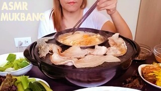 ASMR MUKBANG SAMGYUPSAL & HOT POT🔥 AT HOME WITH SOJU | EATING SHOW | NO TALKING