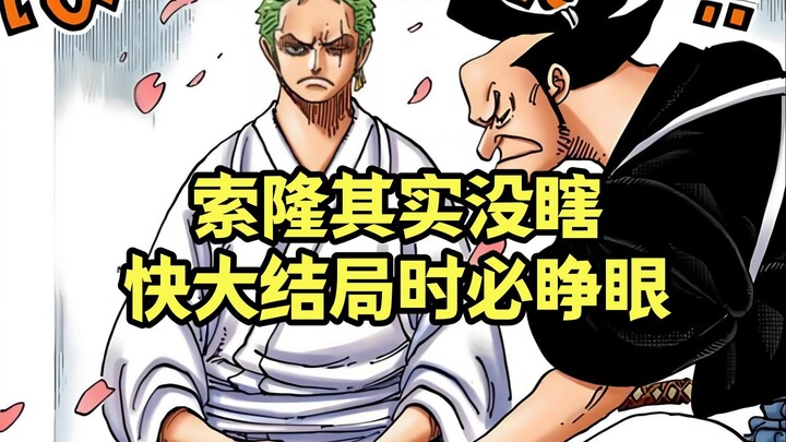 索隆其实没瞎，快大结局时他必然会睁眼给观众一个惊喜