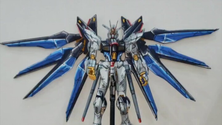 Pekerjaan cat dua dimensi Strike Freedom Gundam yang rusak akibat pertempuran! ! !