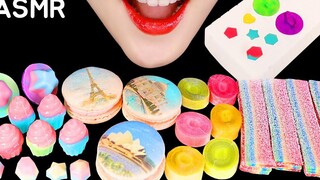 ช็อกโกแลต DIY ASMR MACARON ASMR RAINBOW JELLY ASMR เทปกินได้ MUKBANG ASMR