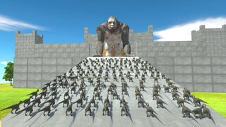 King Kong Protecting Castle on Hill - Animal Revolt Battle Simulator