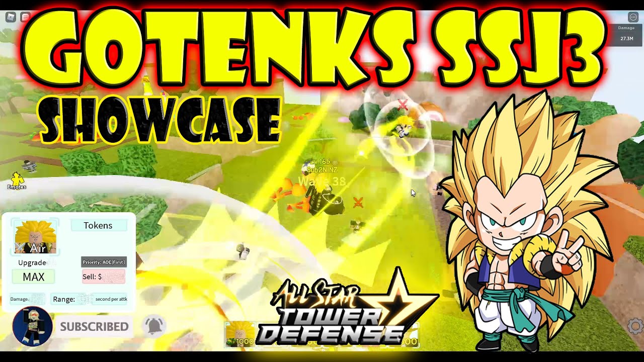 TOKENS (GOTENKS SUPER SAIYAN 3) SHOWCASE - ALL STAR TOWER DEFENSE - BiliBili