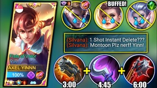 NEW UPDATE NEW META YIN CAN 1 SHOT SILVANA | YIN BEST BUILD AND EMBLEM | MOBILE LEGENDS