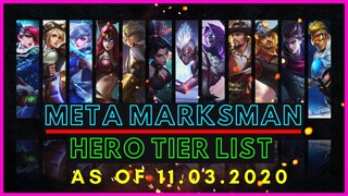 META MARKSMAN NOVEMBER 2020 | MARKSMAN TIER LIST MOBILE LEGENDS