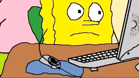 SpongeBob's scary voice (episode 1 Monster Invasion)
