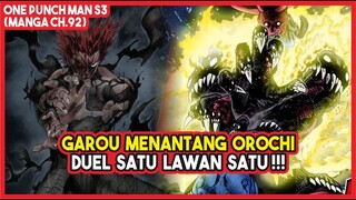 (Garou VS Lord Orochi) | Garou NANTANG Raja Monster Orochi!!! Duel Satu Lawan Satu!! - Manga ch.92